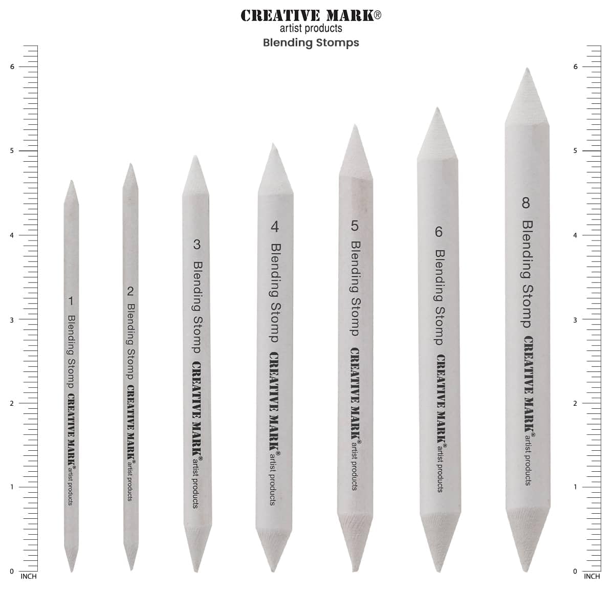 Creative Mark Blending Stumps - Solid Double-Ended Blending Stumps for Blending Charcoal, Pencils, Pastels, and More! - [Size # 2-12 Count] Cezanne