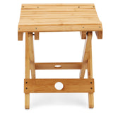 MOUYAT 2 Pack 12 Inch Bamboo Folding Stool, Bamboo Foldable Foot Step Stool, Natural Bamboo Shower Bench Seat Toilet Stool for Bathroom Showers, Saunas, Fishing, 11 x 11 x 12.6 Inch MOUYAT