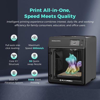 (Smooth PEI Plate) Bundle FLASHFORGE Adventurer 5M Pro 3D Printer and FLASHFORGE PEI Sticker Plate - WoodArtSupply