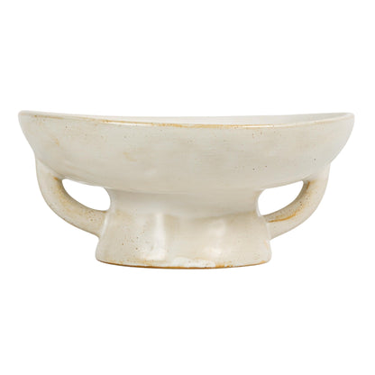 Creative Co-Op Stoneware Bowl w Reactive Glaze, White