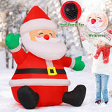 GOOSH 5 FT Christmas Inflatables Santa Claus Outdoor Decorations Blow Up Yard Sitting Santa Claus with Built-in LEDs for Holiday Xmas Garden Lawn Decor GOOSH