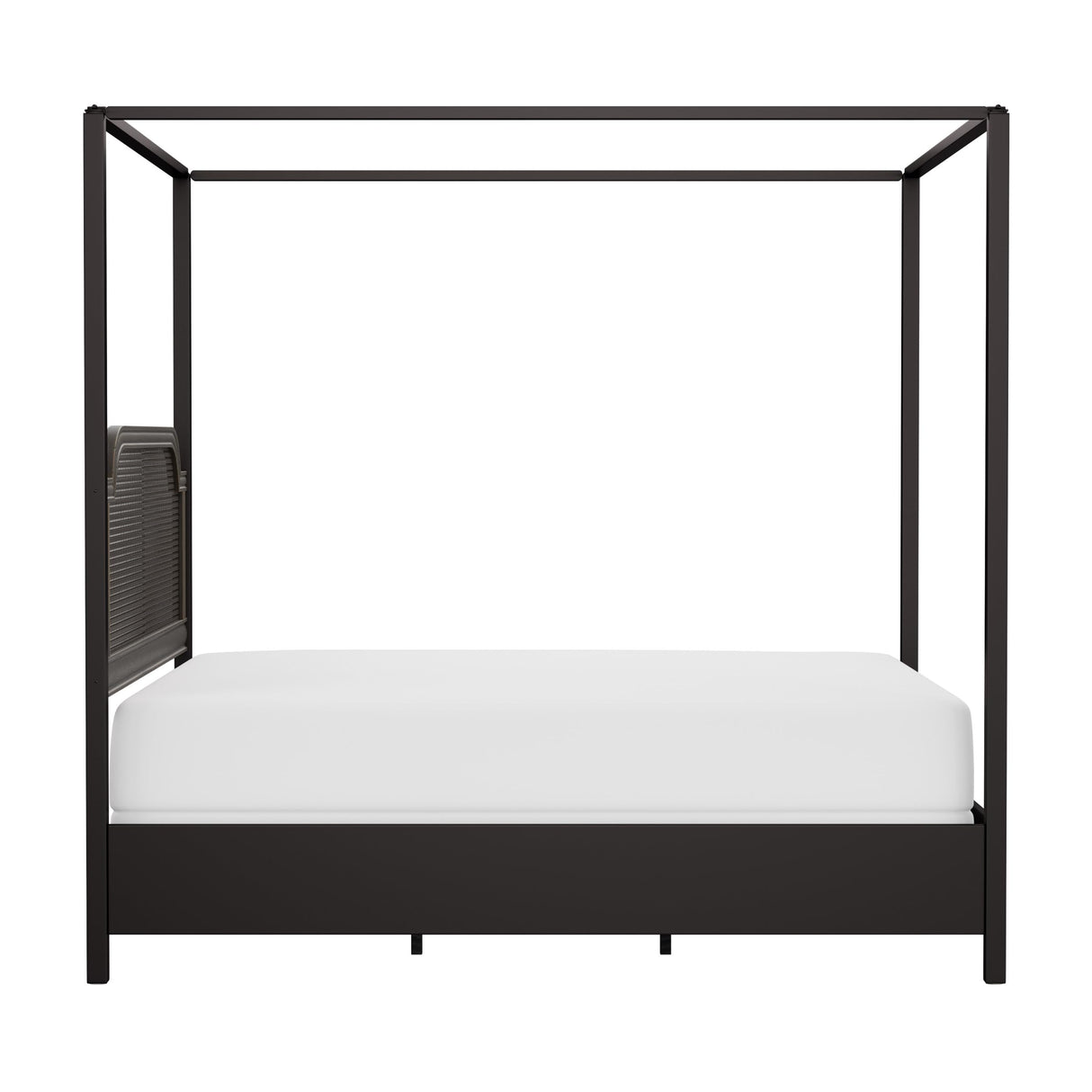 Hillsdale Melanie Wood and Metal King Canopy Bed with Low Footboard, Oiled Bronze Hillsdale