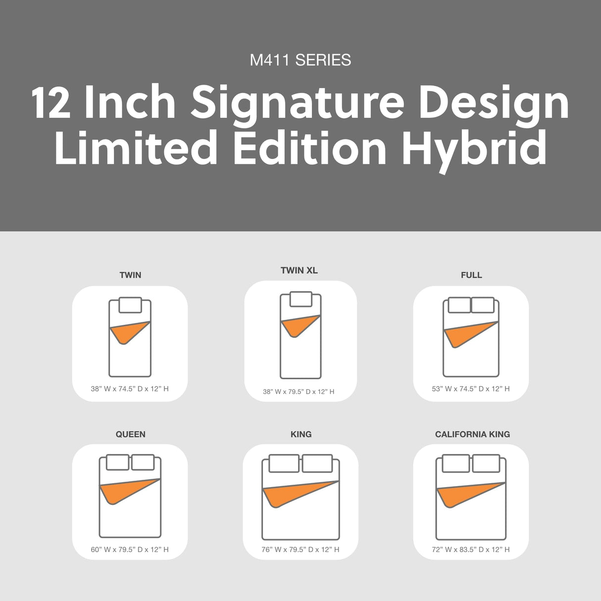 Signature Design by Ashley Limited Edition Plush 12 Inch Hybrid Mattress with Gel Memory Foam and Edge Support for Cool Sleep and Pressure Relief, California King Signature Design by Ashley