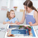 JUJUHOOD Sunset Santorini Paint by Numbers Kit for Adults,Landscape Adult Paint by Number Kits,Adult Paint by Number Canvas with Paintbrushes and Acrylic Pigment 16x20 inch JUJUHOOD