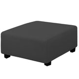 Easy-Going Stretch Square Ottoman Cover 40x40x15 inch Folding Storage Stool Furniture Protector Soft Rectangle slipcover with Elastic Bottom Dark Grey Easy-Going