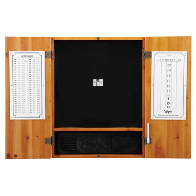 Viper Metropolitan Solid Wood Sisal/Bristle Steel Tip Dartboard Cabinet: Cabinet Only (No Dartboard), Oak Finish