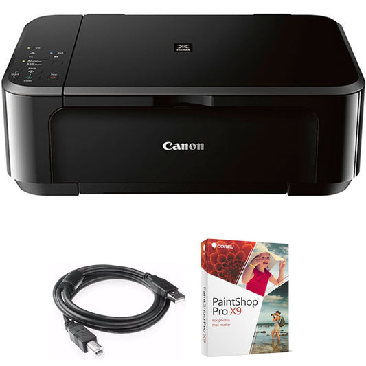 Canon Pixma MG3620 Wireless All-in-One Photo Inkjet Multifunction Printer (0515C002) Bundle with High Speed 6-Foot USB Printer Cable and Corel Paintshop Pro (Digital Download)