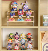 BYCY 2pcs Wooden Display Riser Stand,3 Tier Counter Shelf Spice Rack Organizer for Perfume Makeup and Dolls Collection, Step Ladder Cupcake Risers for Desserts Candies Craft Figurines (3T2P-M) BYCY