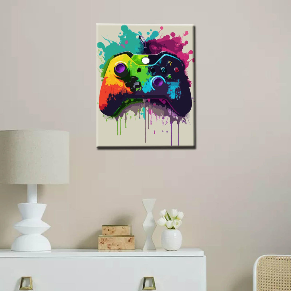 Aihonmin Paint by Number Kits 16 x 20inch Canvas DIY Oil Painting for Kids, Students, Adults Beginner with Brushes & Acrylic Pigment - Colorful Video Game(Without Frame)-Best Gamer Gifts Aihonmin