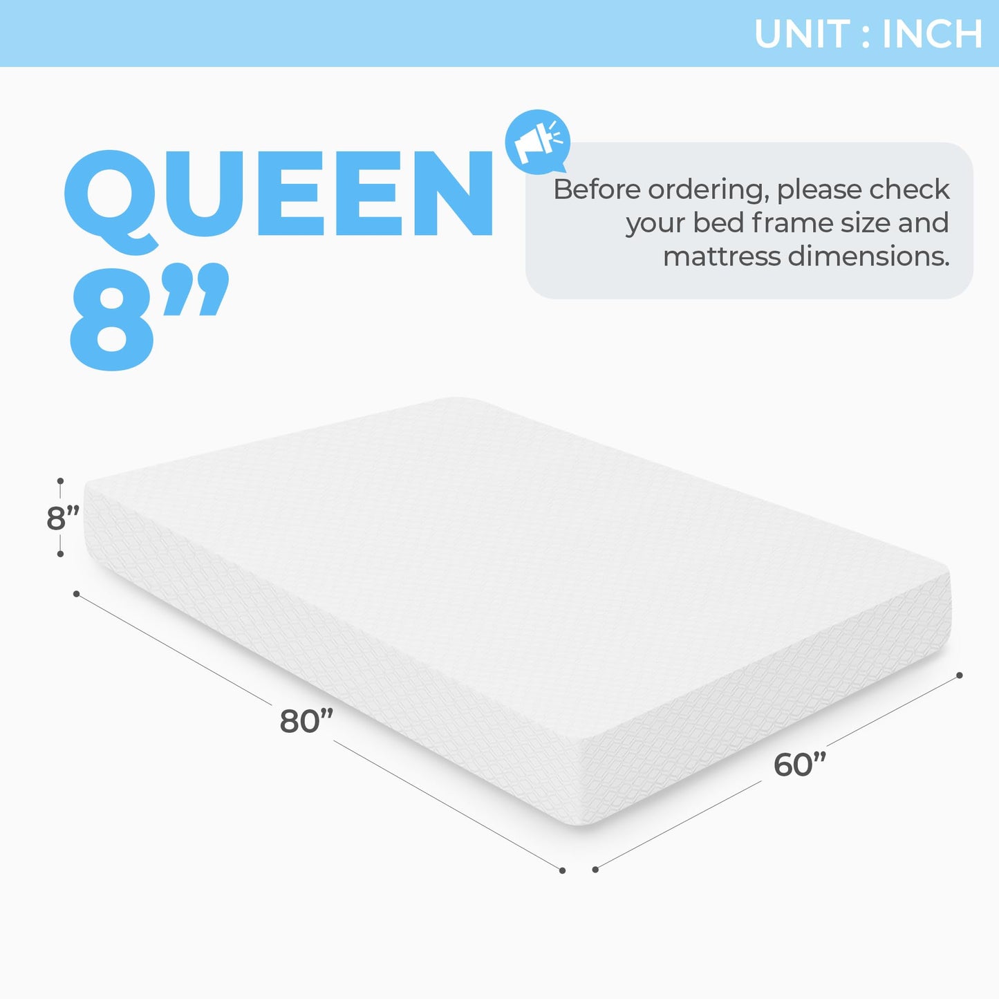 NEO SLEEP 8 Inch Queen Cooling Gel Memory Foam Mattress Medium Firm CertiPUR-US Certified Mattress in a Box Enhanced Pressure Relief Removable Soft Cover No Fiberglass (Queen, 8 in)