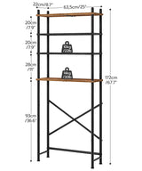 HOOBRO Over The Toilet Storage, 4-Tier Over Toilet Bathroom Organizer, Freestanding Above Toilet Shelf with Adjustable Feet, Space Saving, Easy to Assemble, Rustic Brown and Black BF64TS01 HOOBRO