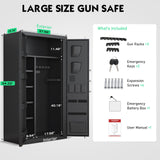 Luzfuego 30-40 Large Gun Safe, Digital Gun Safe for Rifles and Pistols with LCD Keypad & Gun Rack, Unassembled Long Gun Cabinet for Rifles and Shotguns with Mute Function & Dual Alarm Luzfuego