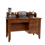 Safeplus 48" Computer Desk with 4 Storage Drawers and Hutch Wood Executive Table for PC Laptop Safeplus