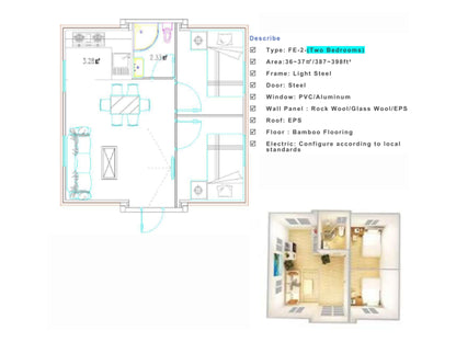 20ft & 20ft Customized Prefabricated Home - Your Space, Your Way Eco-Friendly Modular Home - One or Two Bedrooms