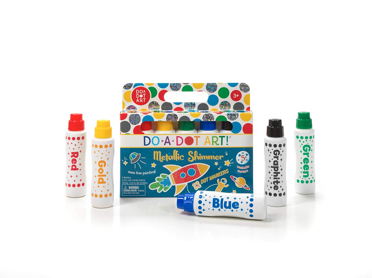 Kids Washable Dot Art Markers - New Metallic Shimmer Paint Daubers Non-Toxic For Children, Toddlers Preschool and Kindergarten Teachers The Original Dot Markers By Do A Dot Art!, Made in the USA Do.A.Dot Art!