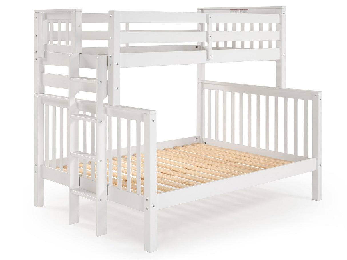 Bedz King BK961EL Bunk Bed, Twin over Full, White Bedz King