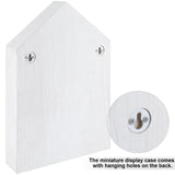 Threehoney House Shaped Wooden Shadow Cubby Box 10 W x 2 1/4 D x 15 H Hanging Display Shelf Organizer Wall Mounted Curio Cabinet Wooden Display Case Miniature Shelf for Figures(Wood Color) Threehoney