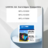 LC401XL Ink Cartridges for Brother Printer Compatible for Brother LC401 Ink Cartridges for Brother MFC-J1010DW MFC-J1012DW MFC-J1170DW Printer 5 Pack (2 Black, 1 Cyan, 1 Magenta, 1 Yellow) PayForLess