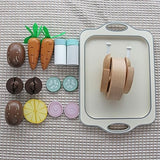 Touch us Thanksgiving Turkey Wooden Kitchen Accessories Toys Wooden Play Food for Little Kids, Pretend Play Roast Chicken Toys for Children Great Lunch Set for 3, 4, 5 Year Old Girls and Boys touch us