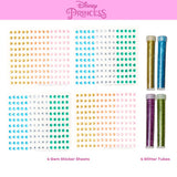 Disney Princess DIY Paint Your Own Figurines Arts and Crafts Set for Girls, Jumbo Figurines, Paint, Paint Brush, Glitter, and Gem Adhesives, Cinderella, Belle, Tiana, Jasmine, and Princess Castle Innovative Designs