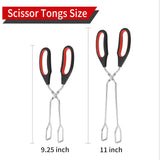 WHTCHSU 2-Pcs Stainless Steel Scissor Tongs, 9.25-Inch and 11-Inch set Kitchen cooking grilling tongs WHTCHSU