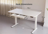 YDN Standing Desk with Drawers, 55 x 24 Inch Electric Adjustable Height Stand Up Desk, Sit Stand Computer Desk for Home Office, White YDN