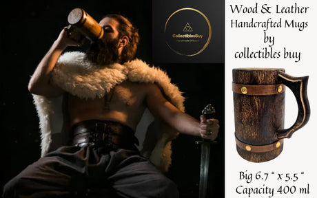 collectiblesBuy Antique Wooden Beer Mug Beverages Tankard Coffee Stein Groomsmen Idea Medieval Inspired Drinking Mug Kitchen Accessories Home Decor collectiblesBuy