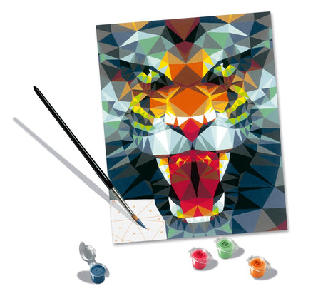 Ravensburger Polygon Tiger Paint by Numbers Kit for Adults - 23514 - Painting Arts and Crafts for Ages 12 and Up Ravensburger