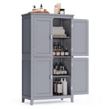 VASAGLE Bathroom Floor Storage Cabinet, Bathroom Storage Unit, Freestanding Cabinet with 4 Doors, Adjustable Shelves, 11.8 x 23.6 x 43.3 Inches, Mystic Gray UBBC552P36 VASAGLE