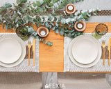 FEXIA Boho Placemats Set of 6, Macrame Table Decor Farmhouse Style Placemats in Natural Cotton Burlap, for Kitchen and Dining Table Centerpiece Home Decorations（Beige & Brown） FEXIA