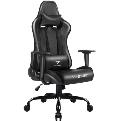 Black Gaming Chair for Kids&Teens High Back Gamer Chair Ergonomic Racing Chair with Comfortable Lumbar Support and Headrest Computer Desk Chair with Height Adjustable Swivel Office Chair(Black)