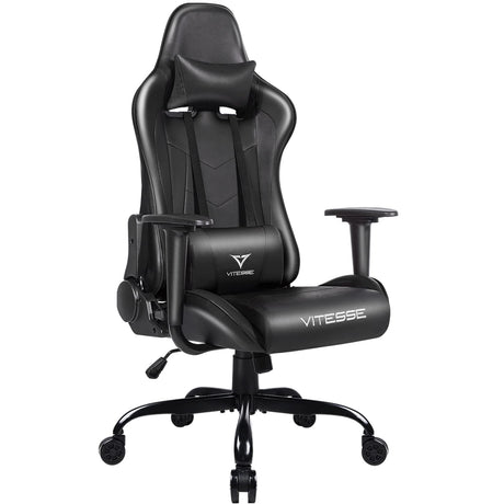 Black Gaming Chair for Kids&Teens High Back Gamer Chair Ergonomic Racing Chair with Comfortable Lumbar Support and Headrest Computer Desk Chair with Height Adjustable Swivel Office Chair(Black) WoodArtSupply