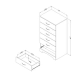 South Shore Step One 6-Drawer Lingerie Chest Pure White, Contemporary South Shore