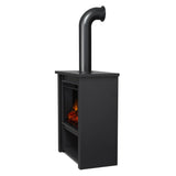 Real Flame Black Hollis Electric Fireplace - Freestanding with Remote Control - 6 Flame Colors & 5 Brightness Levels, Black Real Flame
