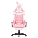 Soontrans Pink Gaming Chair with Footrest,Lovely Bunny Computer Gamer Chair,Gamer Desk Chair for Granddaughter,Sister,Girlfriend,Wife and Love (Pink) Soontrans