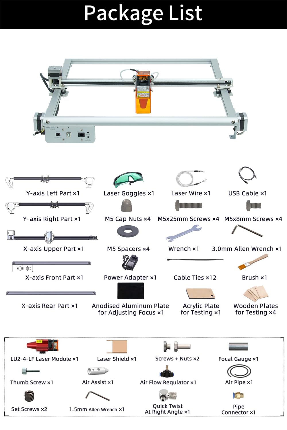 Aufero 2 Laser Engraver, 5W Long Focus Diode Laser Engraver, Laser Wood Cutter and Engraver Machine, 15.7x15.7 inch Engraving Area, Beginner-Friendly Laser Engraving Machine - WoodArtSupply