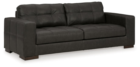 Signature Design by Ashley Luigi Modern Tufted Leather Match Sofa, Black Signature Design by Ashley