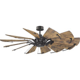 Progress Lighting P250000-129 Springer Collection DC Motor Windmill Farmhouse, 60-Inch, 12-Blade Ceiling Fan, Architectural Bronze Progress Lighting
