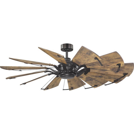 Progress Lighting P250000-129 Springer Collection DC Motor Windmill Farmhouse, 60-Inch, 12-Blade Ceiling Fan, Architectural Bronze Progress Lighting