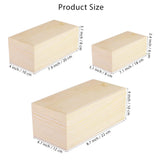 Aodaer 3 Pack Unfinished Wooden Box with Slide Lid, Blank Pine Wood Box Case Container Wood Jewelry Box for Storage, Arts, Crafts, Hobbies, Sewing, Keepsakes, Jewelry Aodaer