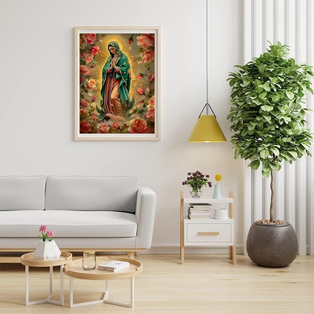 LXTONG Virgin Mary Diamond Painting Set for Adults, Virgin Mary Pray Diamond Painting by Numbers, Crystal Rhinestone Diamond Embroidery Paintings Arts and Crafts Wall Decor (12 X 16 Inches) LXTONG