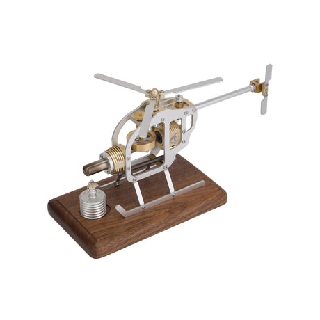 BrickCraftWorks Stirling Functional Mechanical Helicopter Engine DIY Assembly STEM Model, Hot Air Stirling Engine Kit for Teen and Adult, Educational Physics Experiment Toy (KIT Version) BrickCraftWorks