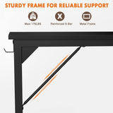 Sweetcrispy Computer Office Desk 55 Inch Student Kids Study Writing Work with Headphone Hooks & Storage Bag Modern Simple PC Home Bedroom Table - Black Sweetcrispy