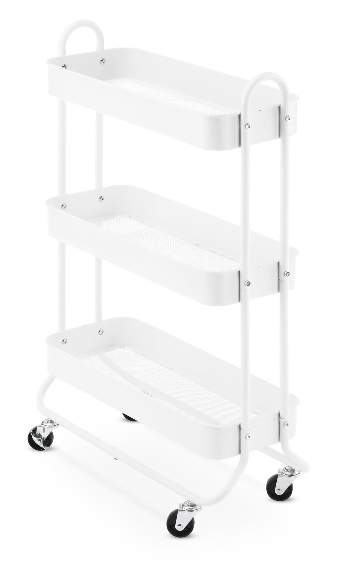 Whitmor 3-Tier Slim Cart - Kitchen, Pantry, Bathroom Rolling Storage Cart - White Whitmor