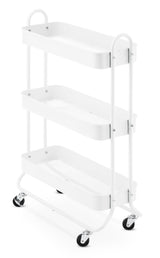 Whitmor 3-Tier Slim Cart - Kitchen, Pantry, Bathroom Rolling Storage Cart - White Whitmor