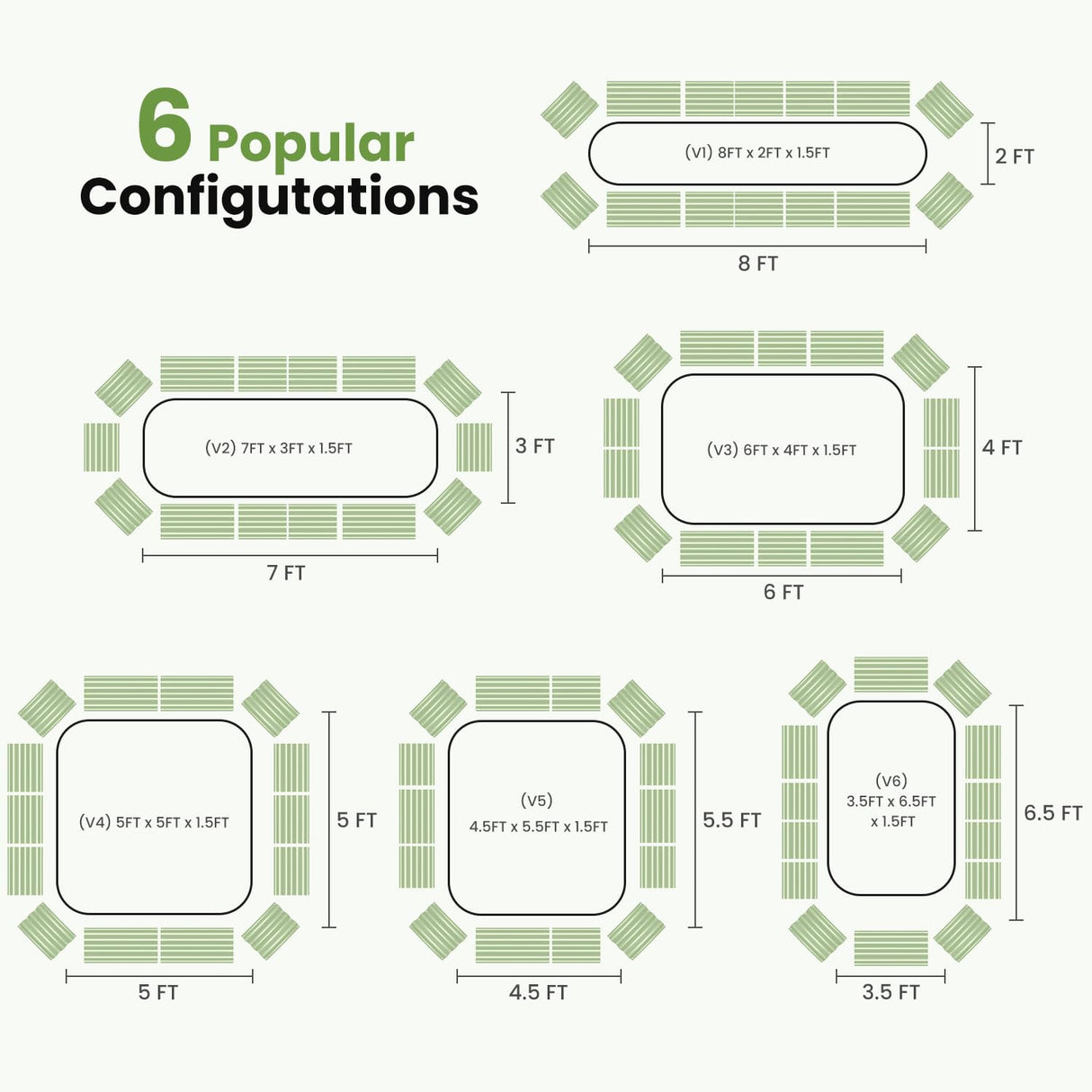 Pattiumo Oval 8x2x1.5 FT Galvanized Raised Garden Bed Kit, 31 in 1 Large Metal Planter Box for Outdoor Gardening, 18” Garden Bed for Vegetables Flower Herb(Sage Green) Pattiumo