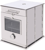 REDCAMP 14"H Foldable Camping Oven with 3 Tier Grill, Stainless Steel Portable Camping Stove for Baking Cinnamon Rolls, Breads and Muffins with Wood Burning Fire,Propane Stoves,Campers,Baking BBQ REDCAMP