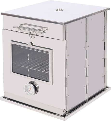 REDCAMP 14"H Foldable Camping Oven with 3 Tier Grill, Stainless Steel Portable Camping Stove for Baking Cinnamon Rolls, Breads and Muffins with Wood Burning Fire,Propane Stoves,Campers,Baking BBQ REDCAMP