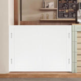 Swinging Doors Cafe Doors, Interior Solid Wood Swing Door with Metal Hinges, Cafe Saloon Doors, Bar Saloon Swinging Doors for Kitchen Stairs Bedroom Entrance Partition (White, 47.2" x35.43") Pinelicorn