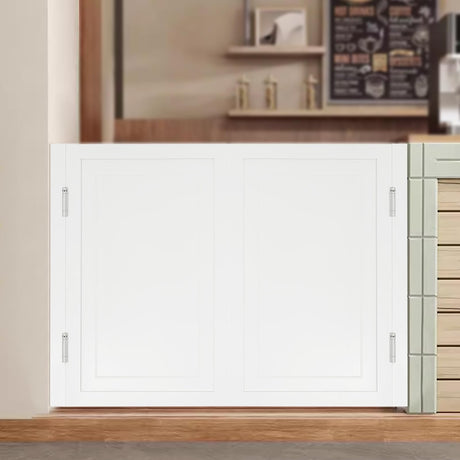 Swinging Doors Cafe Doors, Interior Solid Wood Swing Door with Metal Hinges, Cafe Saloon Doors, Bar Saloon Swinging Doors for Kitchen Stairs Bedroom Entrance Partition (White, 47.2" x35.43") Pinelicorn